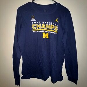Nike 2023 National Champs Michigan Wolverines Long Sleeve Tee M